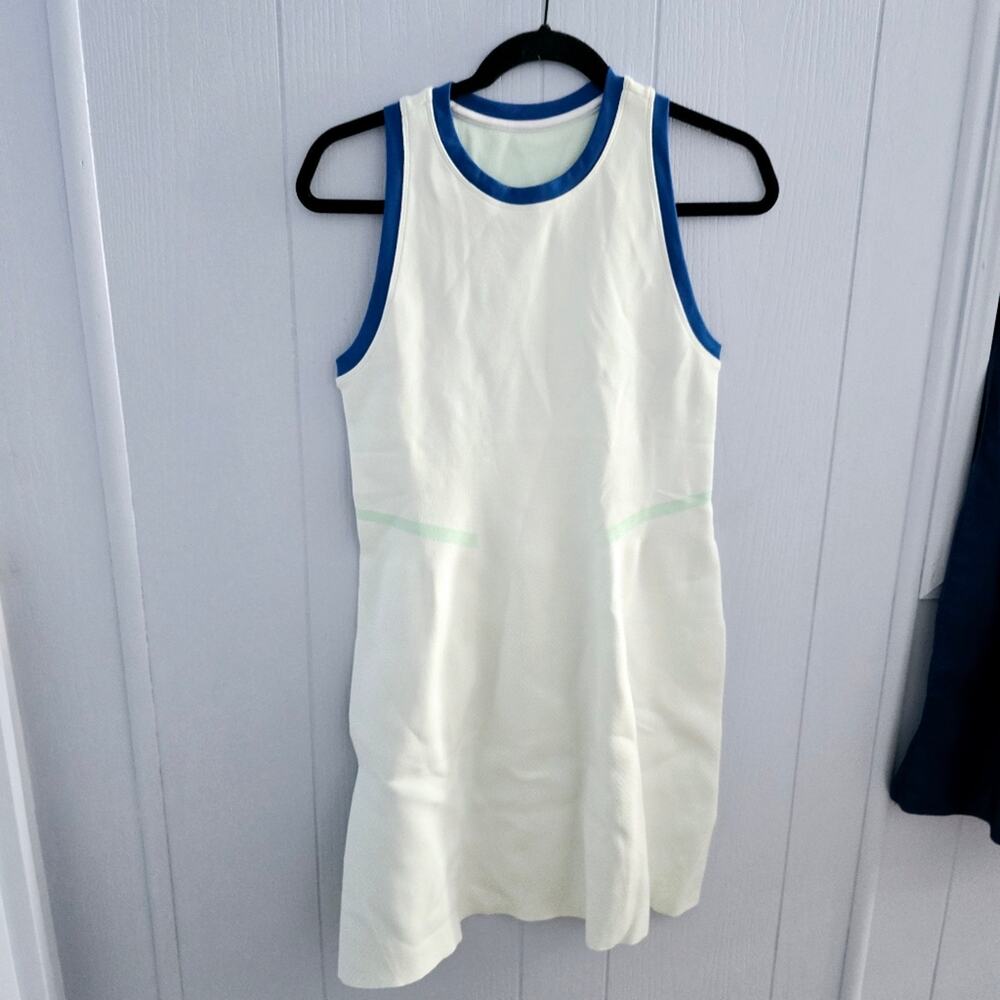 Sweaty Betty Cream and Blue Midi Dress